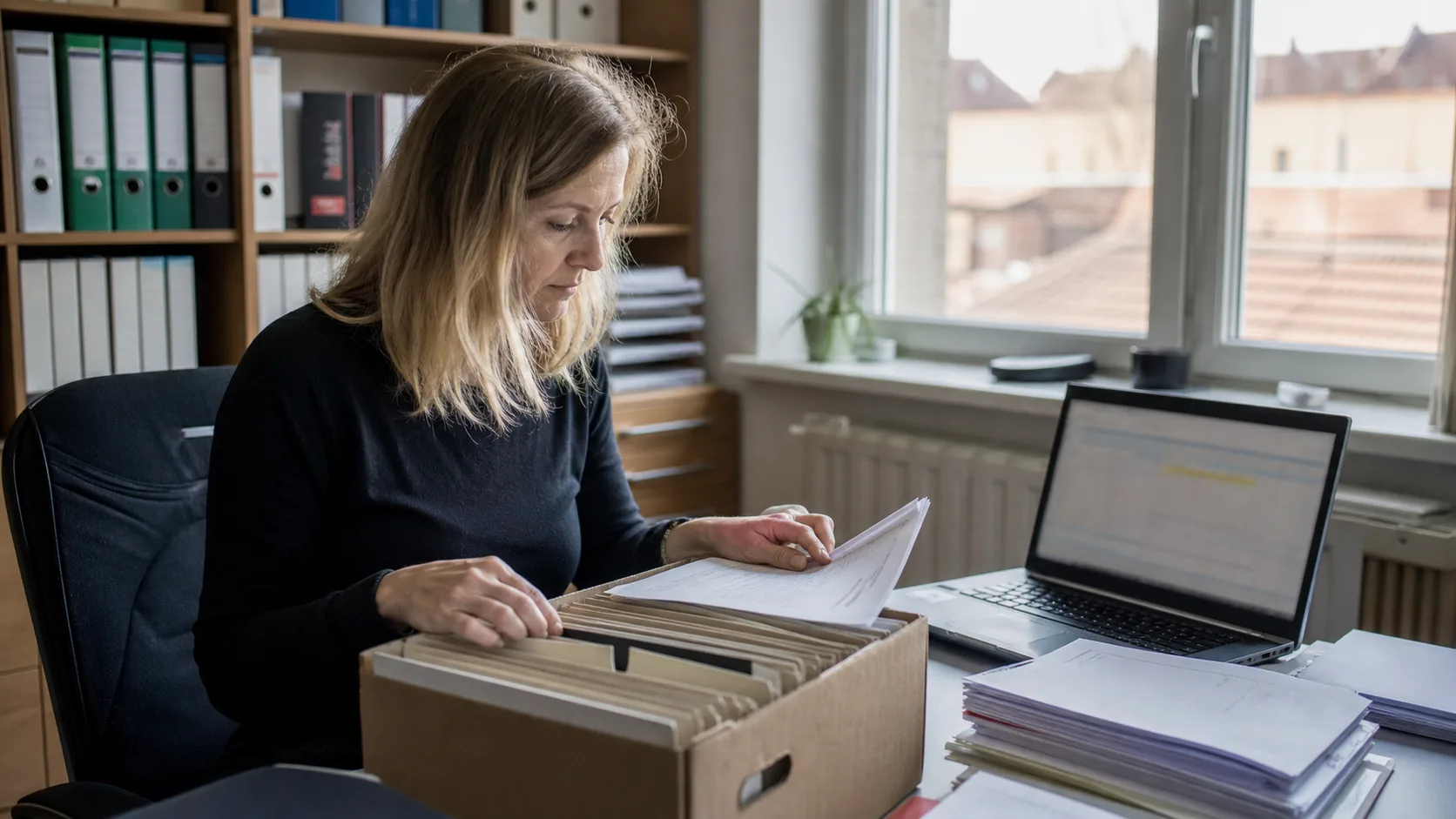 Účetní ukládá faktury do přehledného fyzického i digitálního archivu
