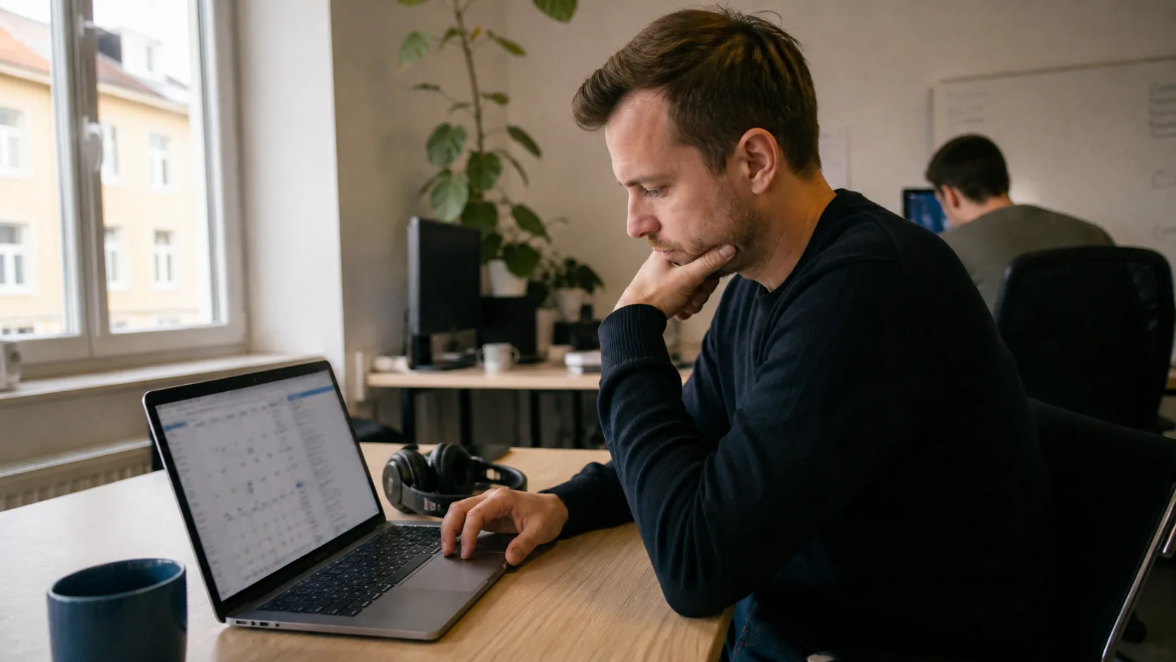 Majitel malé firmy kontroluje opakované platby v notebooku